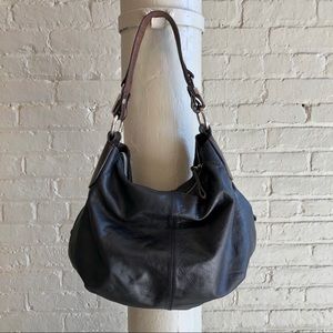 Tano Black Leather Hobo Bag